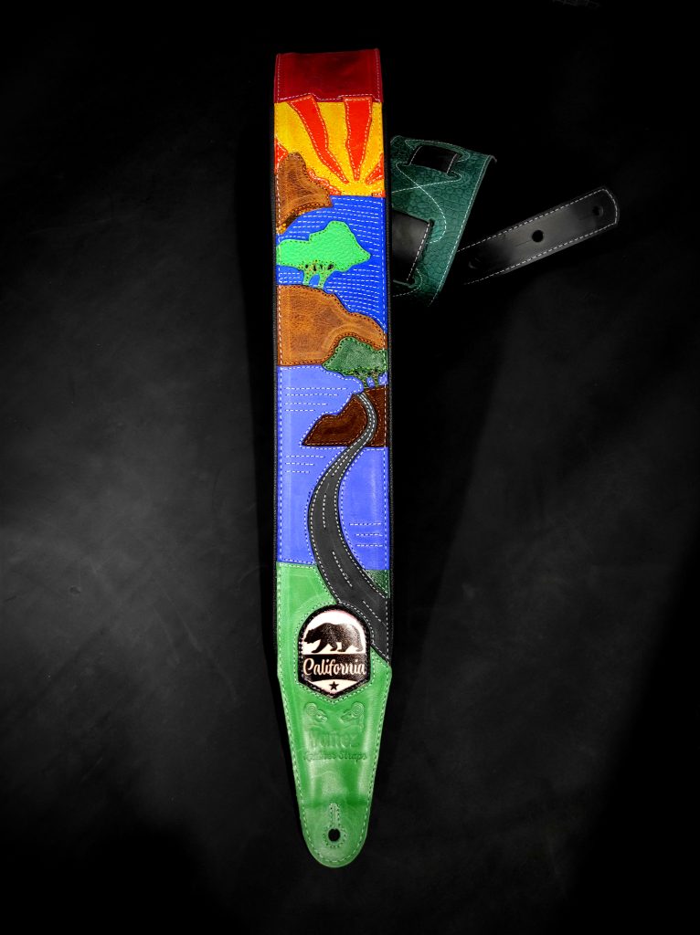 Correa para guitarra/bajo Paisajes creados con cuero